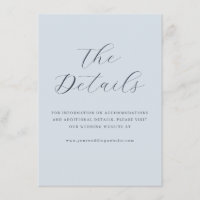 Calm Blue Minimalist Wedding Website Card