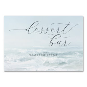 Calm Blue Ocean Dessert Bar Sign Table Number