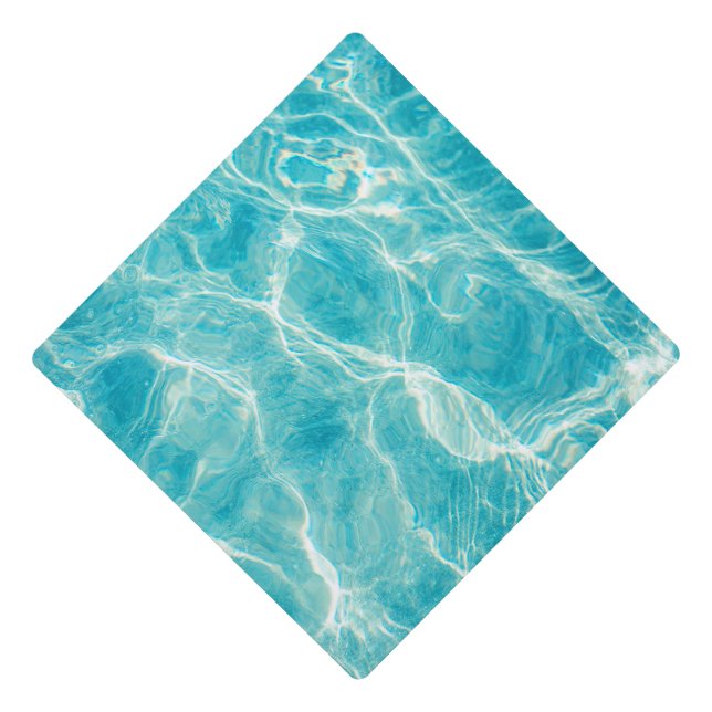 Calm Blue Ocean Wave Graduation Cap Topper (Front)