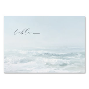 Calm Blue Ocean Waves Table Number