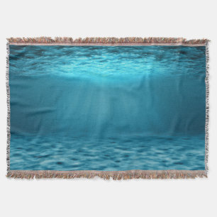 Calm Blue Underwater Ocean Scene Throw Blanket