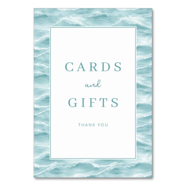 Calm Blue Water Thank You Card (Front)