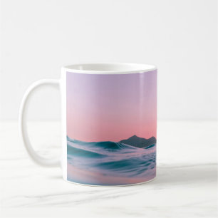 Calm body of water during golden hour coffee mug