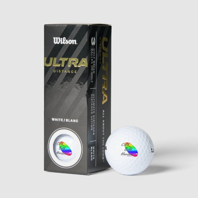 Calm bold horizons surfing golf balls (Packaging)