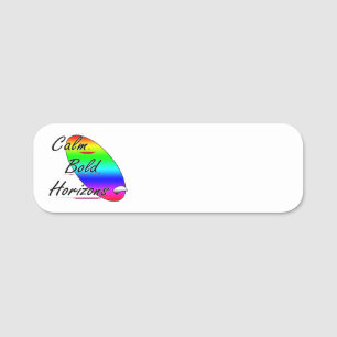 Calm bold horizons surfing name tag