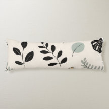 Calm Botanica – Line Art Leaf Throw Pillow