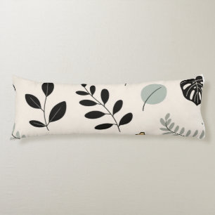Calm Botanica – Line Art Leaf Throw Pillow