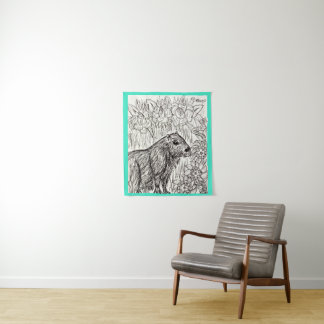 Calm Capybara Tapestry