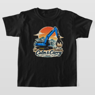 Calm & Carry Blue Excavator T-Shirt