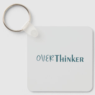 Calm Chaos Blue Typographic Reflection Piece Keychain