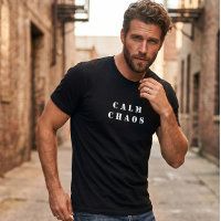 Calm Chaos - Minimalist Paradox T-Shirt Black