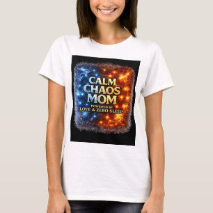 Calm Chaos Mom Shirt, Funny Mom Life Tee, Powered T-Shirt