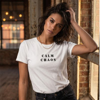 Calm Chaos - Women's Minimalist T-Shirt White