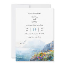 Calm Cliffside Ocean View Bloom Art Beach Wedding 