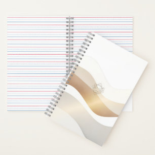 Calm Desert Waves with Fennec Essence Minimal Se Notebook