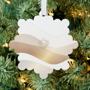 Calm Desert Waves with Fennec Essence Minimal Se Ornament Card