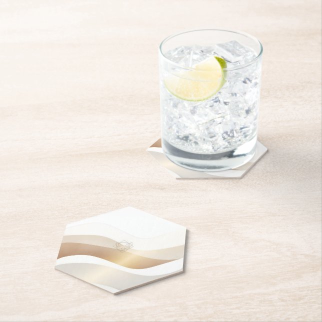 Calm Desert Waves with Fennec Essence | Minimal Se Paper Coaster (Insitu)