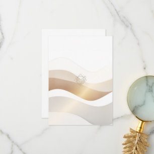 Calm Desert Waves with Fennec Essence   Minimal Se Thank You Card