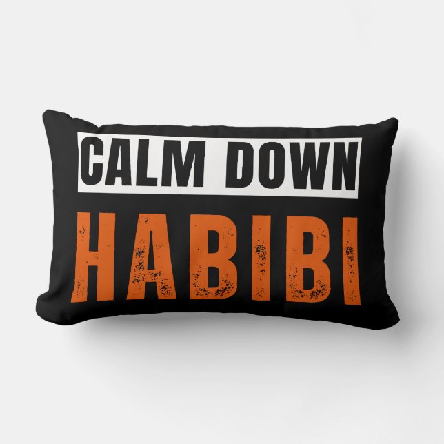 Calm Down Habibi Lumbar Pillow (Front)