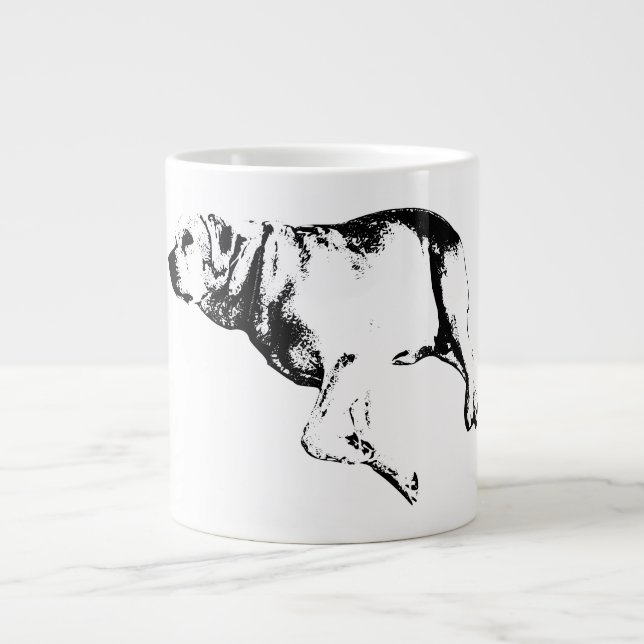 Calm Elegance in Monochrome Large Coffee Mug (Front)