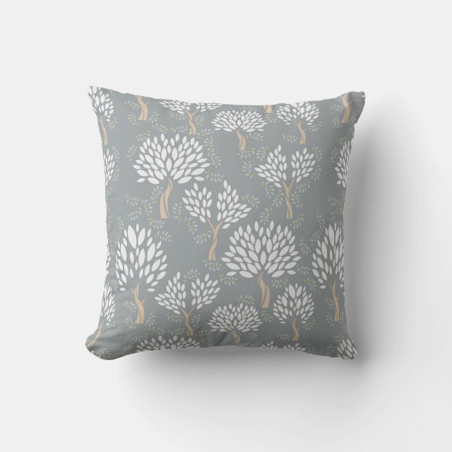 Calm Forest Wonderland dark Throw Pillow (Front)