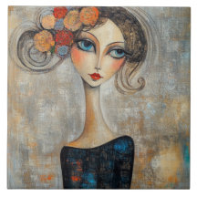 Calm Gaze of an Elegant Blue Eyed Lady