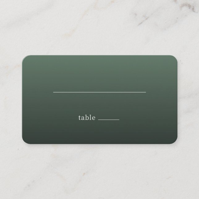 Calm Green Minimalist Line Place Card (Front)