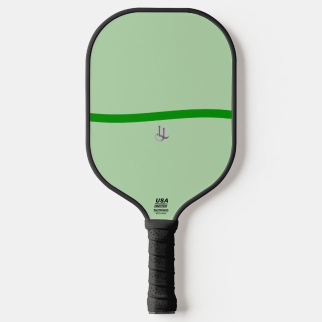Calm Green Wave Minimalist Pickleball Paddle (Front)