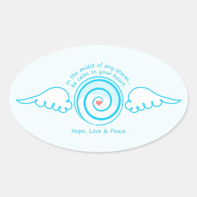 Calm Heart in a Storm Oval Sticker (Front)