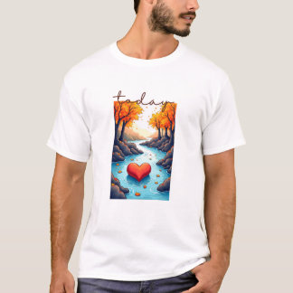 Calm Horizon Valley Line Art T-Shirt