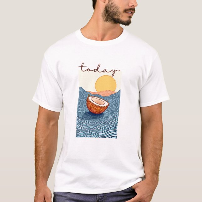 Calm Horizon Valley Line Art T-Shirt (Front)