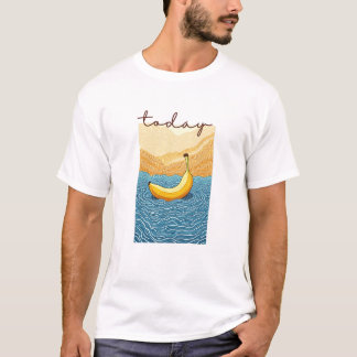 Calm Horizon Valley Line Art T-Shirt