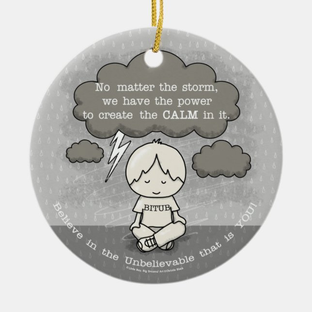 Calm in the Storm Ceramic Ornament (Front)