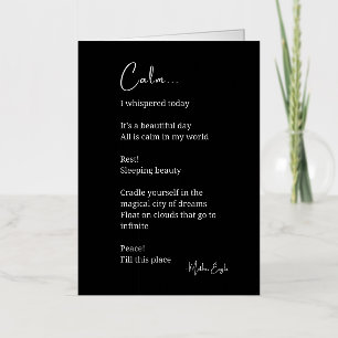 Calm Inspirational Poem  Foil Greeting Card