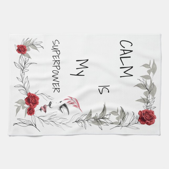 Calm Is My Superpower | Self Trust & Confidence Kitchen Towel (Horizontal)