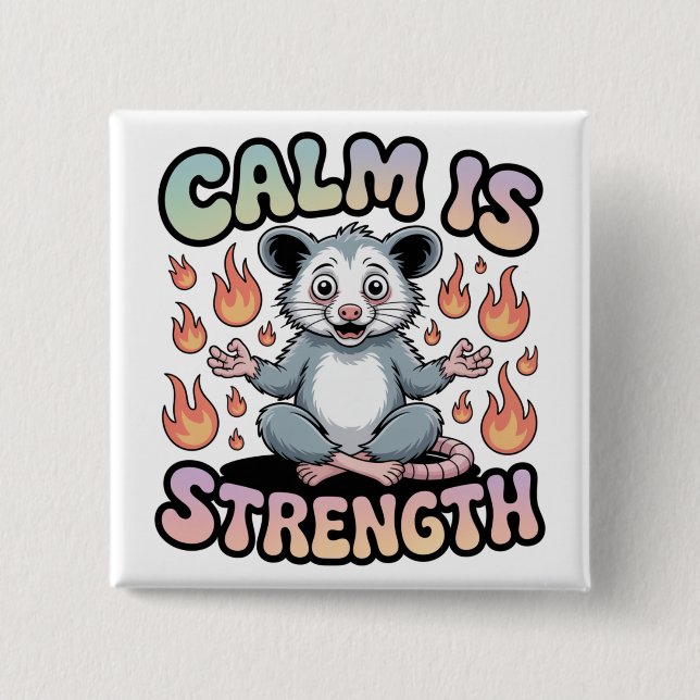Calm Is Strength 2 Inch Square Button (Front)