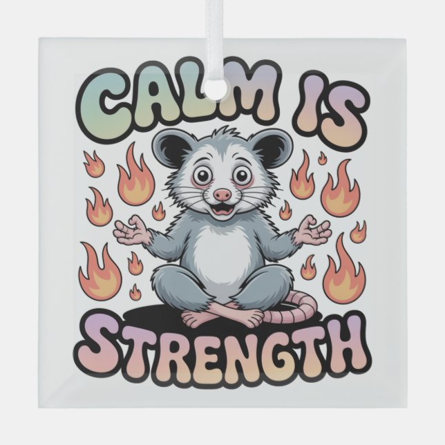 Calm Is Strength Glass Ornament (Front)
