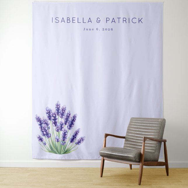 Calm Lavender Watercolor Floral Tapestry (In Situ)