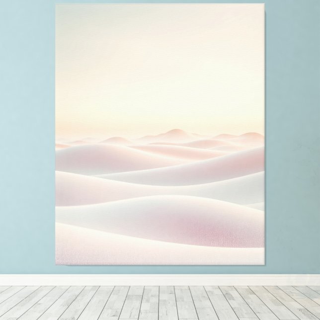 Calm light background with sand dunes canvas print (Insitu(Wood Floor))
