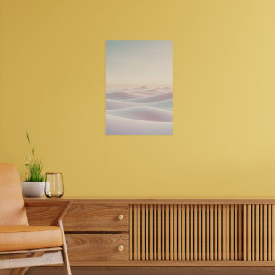 Calm light background with sand dunes poster