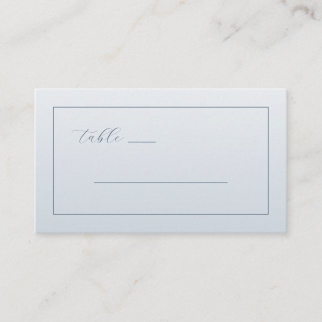 Calm Light Blue Minimalist Lines Place Card (Front)