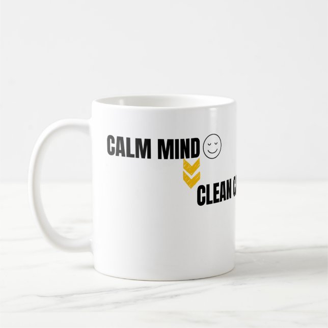Calm Mind Smart Trading Minimal Chart Art Coffee Mug (Left)