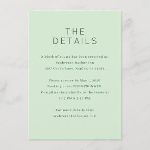 Calm Mint Minimalist Details Enclosure Card