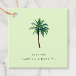 Calm Mint Minimalist Palm Tree Favour Tags