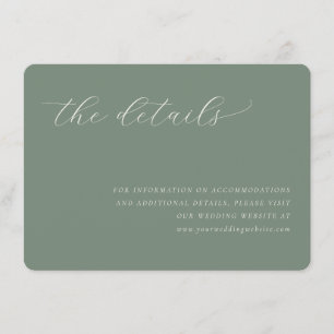 Calm Muted Green Minimalist Wedding Website Card
