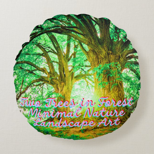 Calm Nature Aesthetic Design Round Pillow (Front)