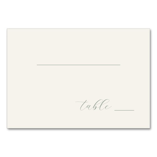 Calm Off-White Minimalist Table Label Number (Front)