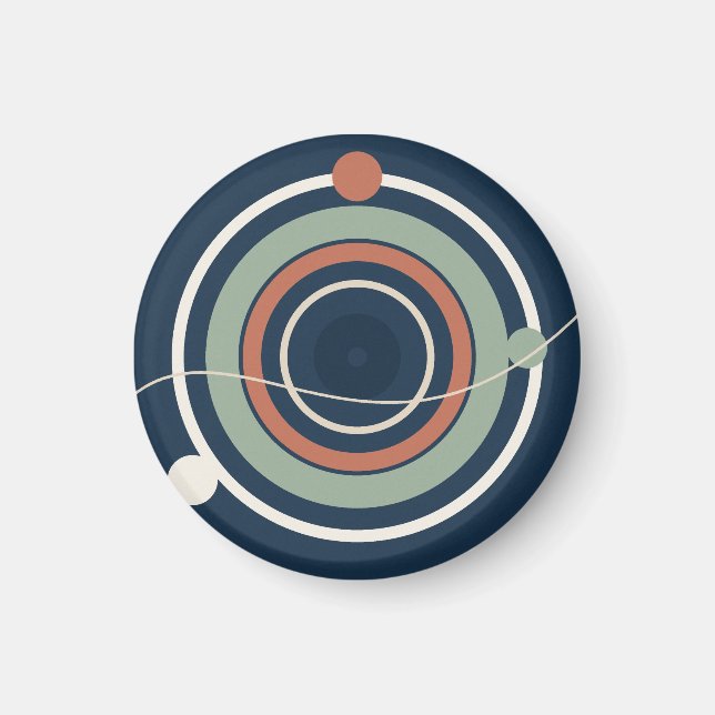 Calm Orbits in Navy and Sage Magnet (Front)