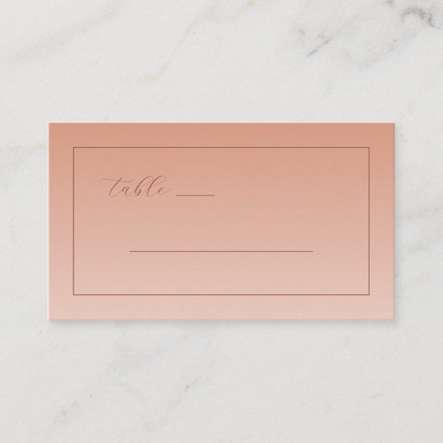 Calm Peach Minimalist Lines Place Card (Front)