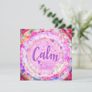 Calm Pink Floral Inspirational Pretty Thank You Card